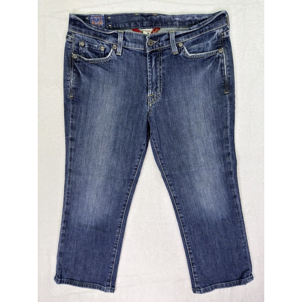 Lucky Brand Jeans Womens 8/29 Blue Denim Dungarees Crop Regular Made In USA